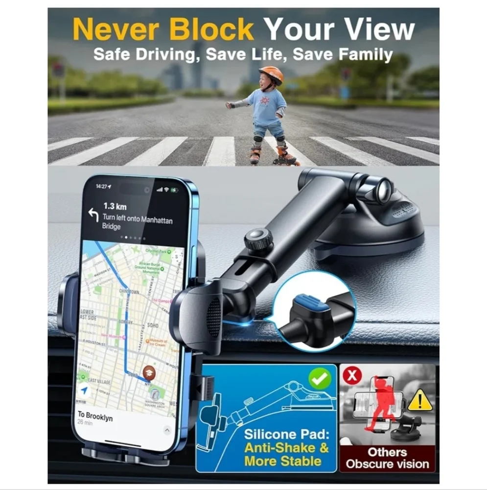 NEW - YRU Black Car Phone Mount